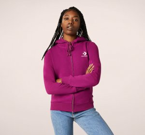 Star Chevron Embroidered Full-Zip Hoodie | Shop Converse Women CLOTHING